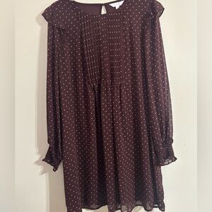 LC Lauren Conrad Maroon Dress with White Dot